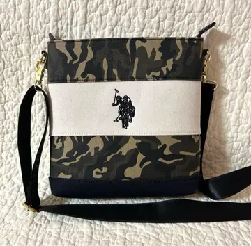 U.S POLO ASSN 와이드 보더 스퀘어 숄더백