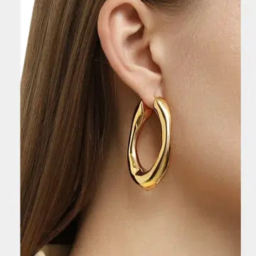 JIL SANDER 귀걸이 골드 질 샌더 후프 귀걸이