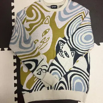 RIPNDIP 고양이 그래픽 스웨터 M 사이즈