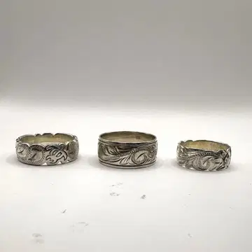 하와이안 주얼리 실버 반지 3개 세트