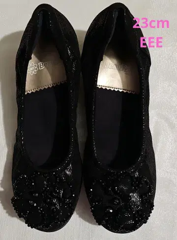 BeauFort 블랙 플랫 슈즈 23cm EEE