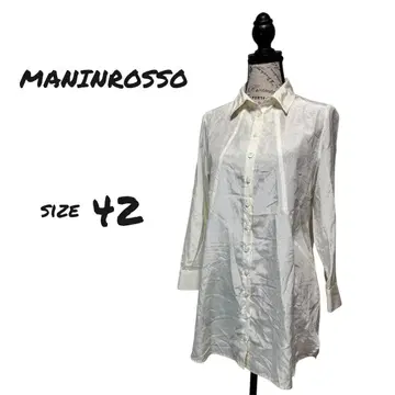 MANINROSSO 마닌로소 시어 셔츠 블라우스 화이트 42