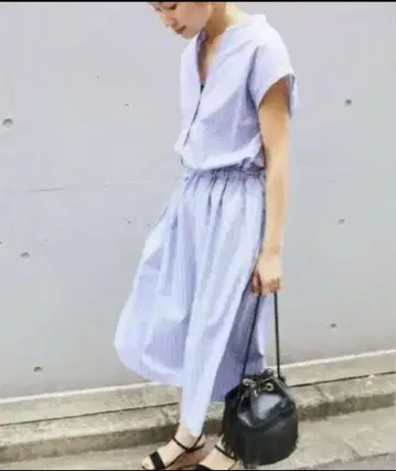 IENA 스키퍼 스트라이프 셔츠 원피스 38