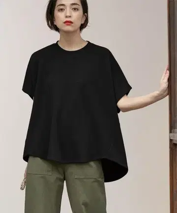 오페크 도트 그립 UV 돌먼 컷 티셔츠 블랙 티셔츠 반팔 L