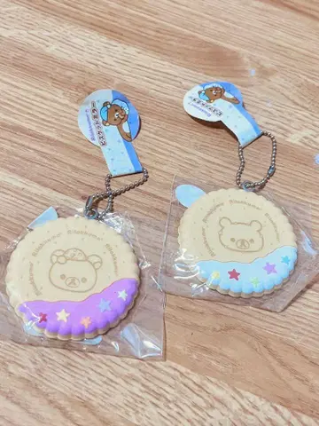 리락쿠마 키이로이토리 비스킷 거울 키링 쿠키