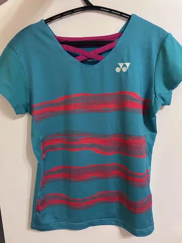 YONEX 여성용 테니스 게임 셔츠 터콰이즈/핑크