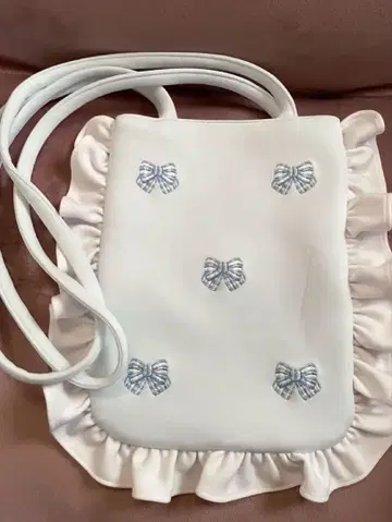 JILTU 리본 미니 프릴 토트 백 블루