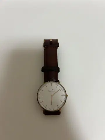 DW 아날로그 손목시계 화이트/브라운