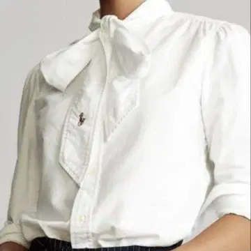 Ralph Lauren 리본 포함 화이트 셔츠