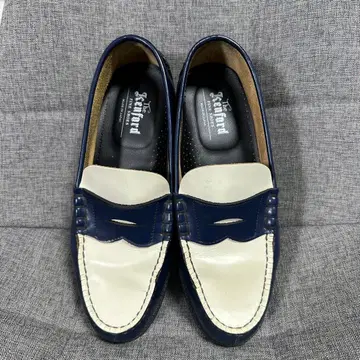The Kenford Fineshoes 콤비 로퍼 네이비 화이트
