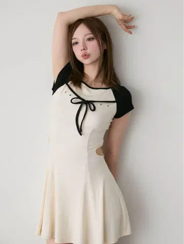 앤드 마리 andmary logo flare mini dress