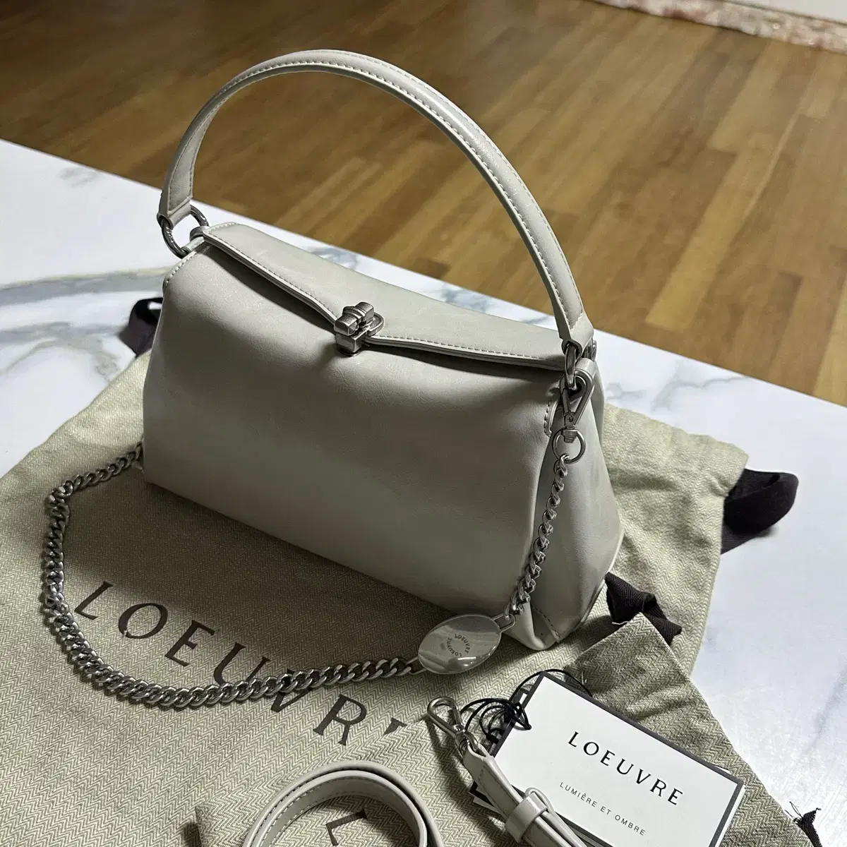lew Sac de Cle Medium Oatmeal Bag (Includes Chain Strap)