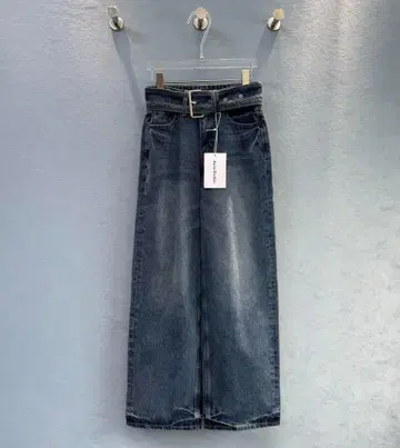 다크 블루 스트레이트 데님 벨트 포함 M