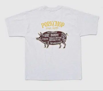 포크찹 차고 용품 포크 백 티셔츠 porkchop L 사이즈