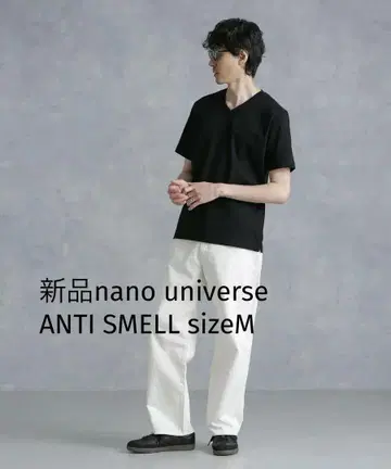 새상품 나노 유니버스 ANTI SMELL V넥 티셔츠 반팔 블랙