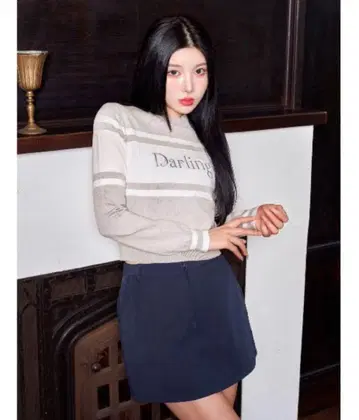 Darich 라인 자카드 니트 탑
