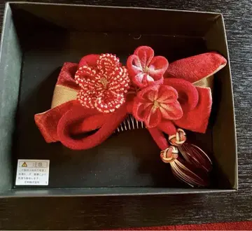 순수 실크 크레이프 원단 헤어콤 머리 장식 성인식