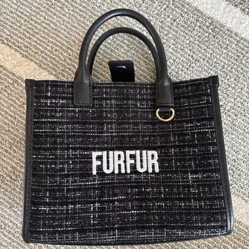 FURFUR 트위드 로고 토트백