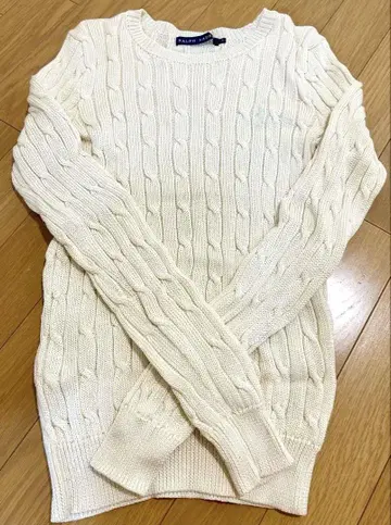 Ralph Lauren 케이블 니트 스웨터 S 아이보리