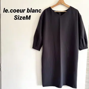 le.coeur blanc 르쿠르 블랑 그레이 V넥 7부 소매 원피스 M