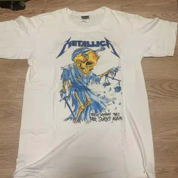 귀한 상품! Metallica 스켈레톤 디자인 티셔츠 남성용 L 사이즈