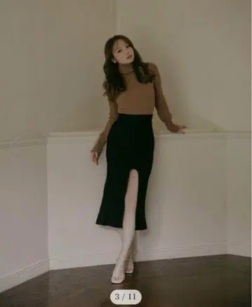 andmary 퀸 슬릿 스커트