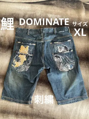 일본풍 패턴 코이 도미네이트 DOMINATE 데님 하프 팬츠