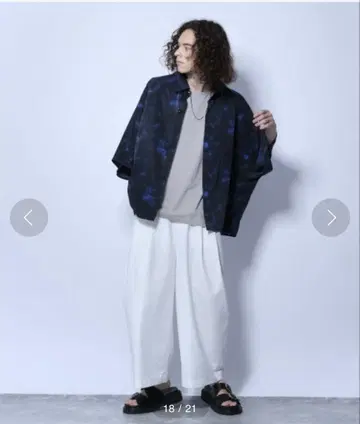 [WEB 한정판 블루] 다크 페이즐리 셔츠 (HARE)