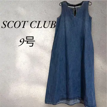 SCOT CLUB 데님 원피스 슬리브리스 9호 사이즈 뒷면 지퍼