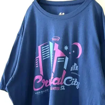 A4 내셔널 가드 Pacers 티셔츠 L 잿빛 블루 파랑 구제 의류