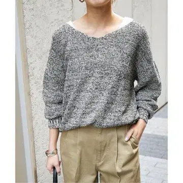Spick & Span 페이퍼 얀 2WAY 루즈 풀오버 블랙 계열