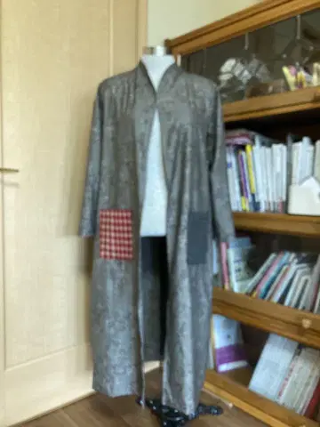 기모노 리메이크 오시마 명주 롱 코트