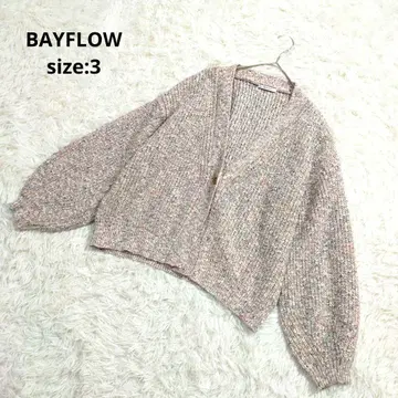 BAYFLOW 긴팔 가디건 V넥 와이드 소매 멀티 컬러 사이즈 3