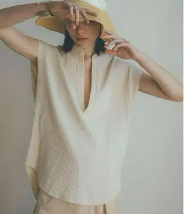 CLANE HEAVY RIB TOPS 슬리브리스 탑
