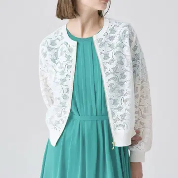 아나이 24SS 레이스 블루종 화이트 M