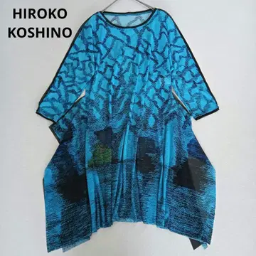 HIROKO KOSHINO 회화 프린트 비대칭 튜닉