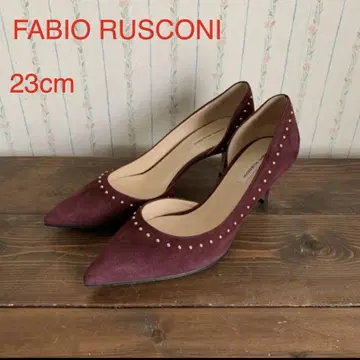 FABIO RUSCONI 버건디 스터드 힐 23cm