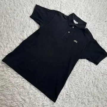 LACOSTE CLASSIC FIT 피케 셔츠 로고 자수 블랙 FR3