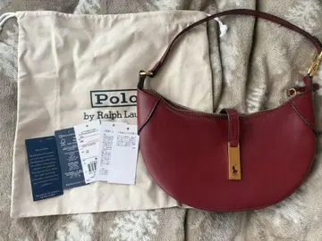 POLO Ralph lauren ID 카프 스킨 백 보르도 레드