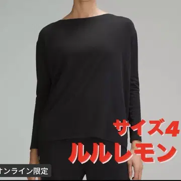 룰루레몬 보트넥 블랙 긴팔 티셔츠 사이즈 4 상의 롱T