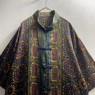 유럽 90s 80s 빈티지 차이나 셔츠 반팔 셔츠 상의