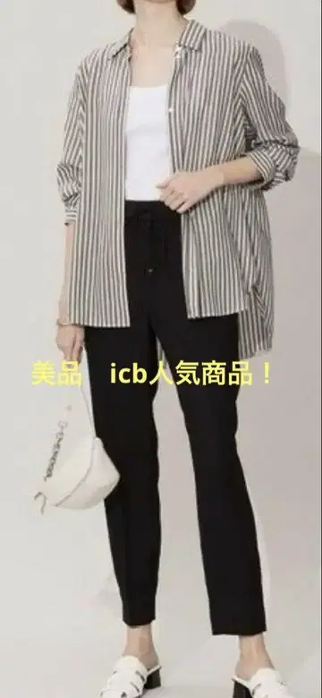 icb 큐프라 스트라이프 패턴 셔츠