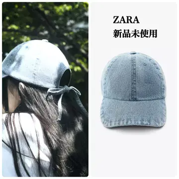 완판템 ZARA 데님 끈 캡 택 포함 새상품 네이비 블루