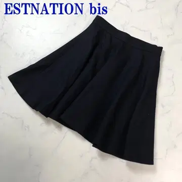 에스트네이션 비스 플레어 스커트 울 네이비 36 C3891