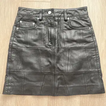 ALLSAINTS 블랙 가죽 타이트 스커트 UK6