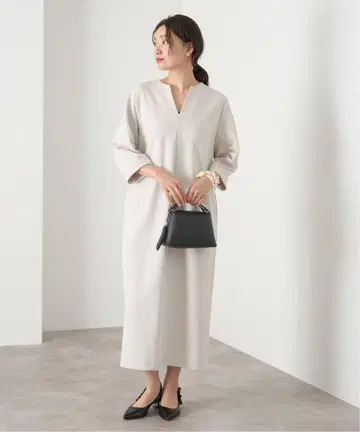 IENA 턱 슬리브 원피스 아이보리 38