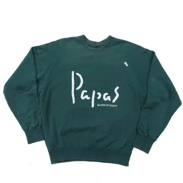 papas 파파스 빅 로고 양면 그린 그린 맨투맨 트레이닝복 M