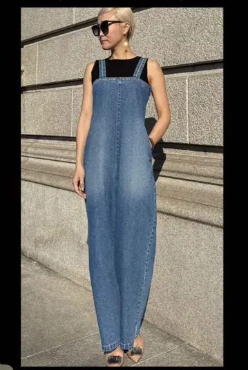 JANNE 릴랙스 데님 살로펫 L 사이즈