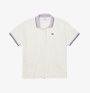 Lacoste 반팔 피케 셔츠 화이트/라벤더