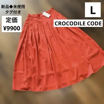 CROCODILE CODE 플레어 스커트 L 사이즈 오렌지